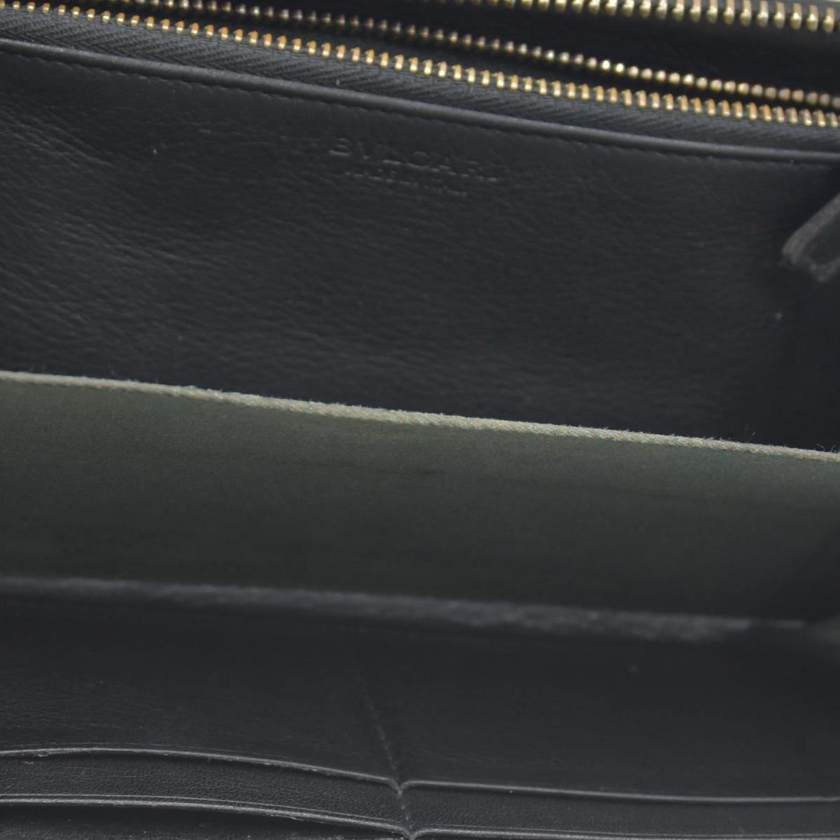 $840 BVLGARI ‘S.BULGARI’ ZIP AROUND WALLET BLACK CONSIGNMENT