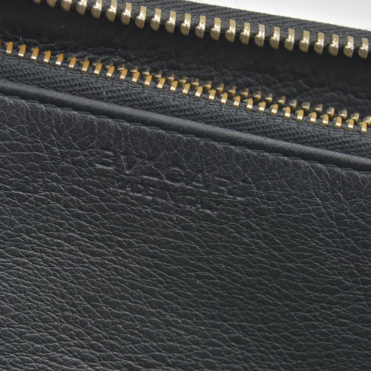 $840 BVLGARI ‘S.BULGARI’ ZIP AROUND WALLET BLACK CONSIGNMENT