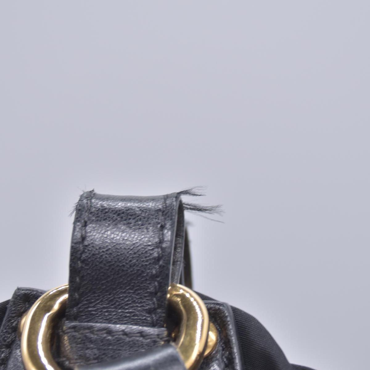 $2450 Prada Jacquard Tote Bag Nylon Gathered Vela Black CONSIGNMENT