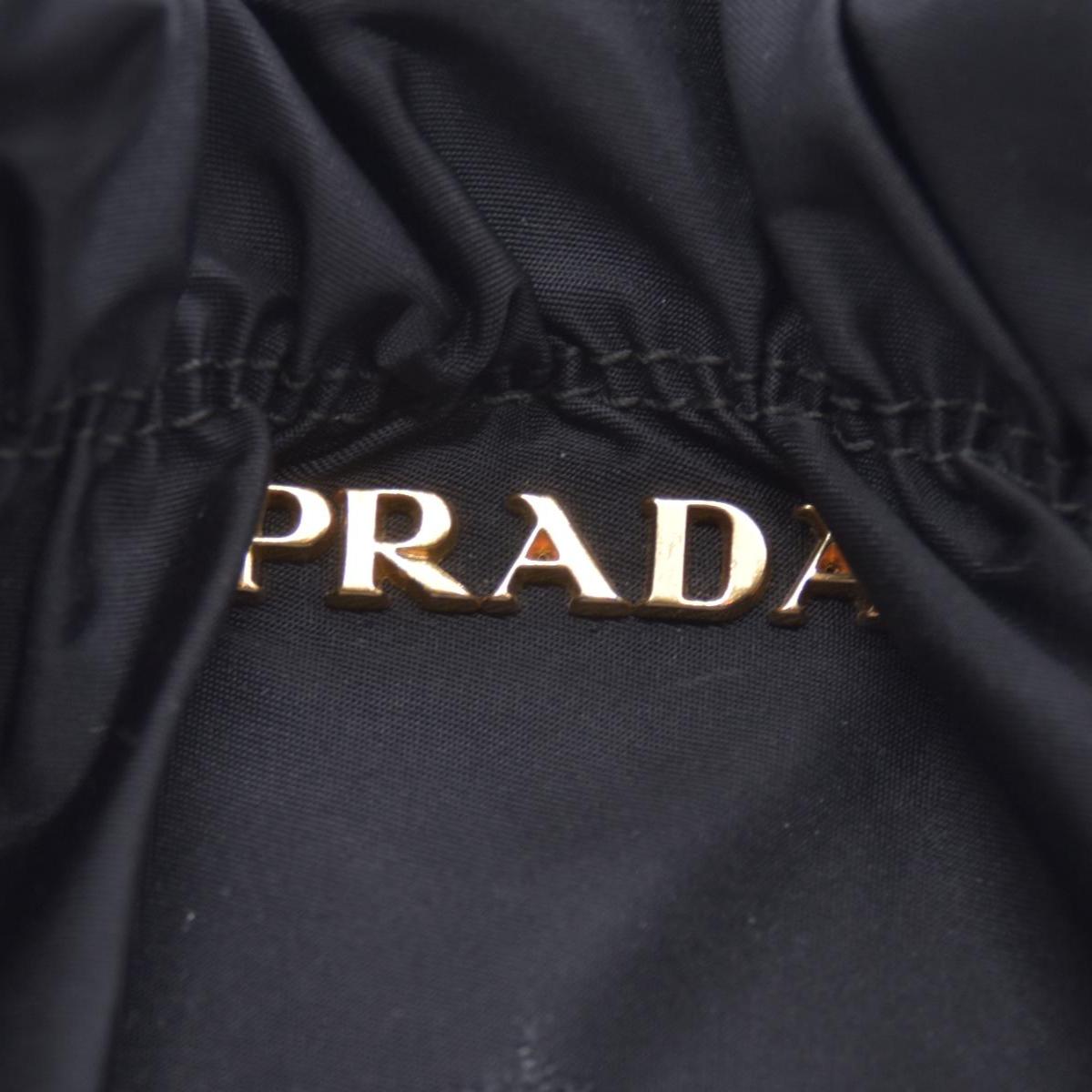 $2450 Prada Jacquard Tote Bag Nylon Gathered Vela Black CONSIGNMENT