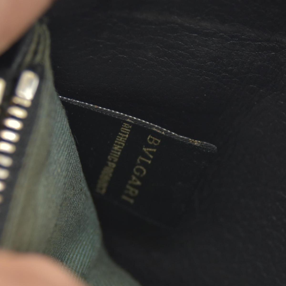 $840 BVLGARI ‘S.BULGARI’ ZIP AROUND WALLET BLACK CONSIGNMENT