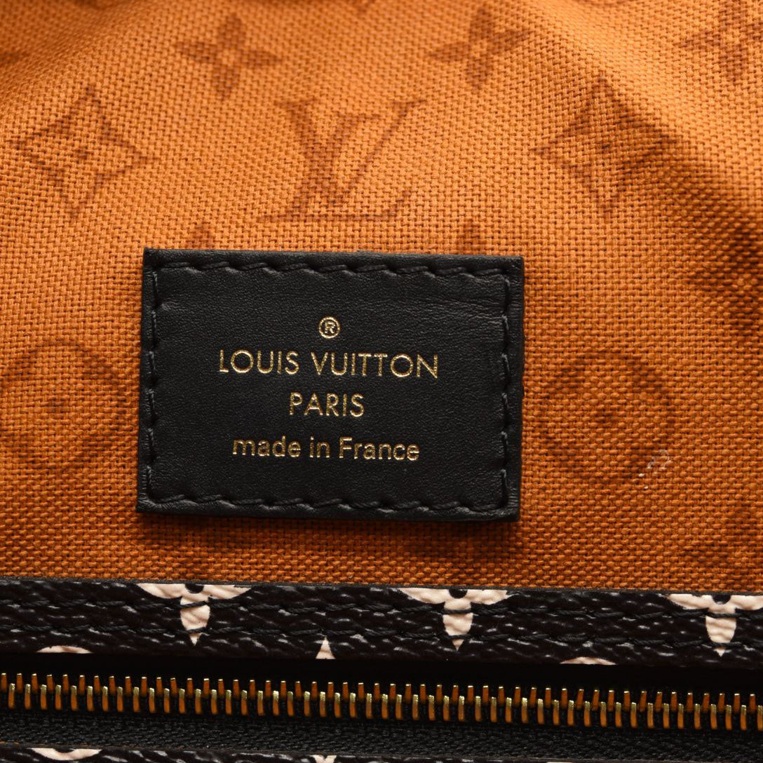 LOUIS VUITTON Monogram Giant Crafty Neverfull MM Creme Caramel