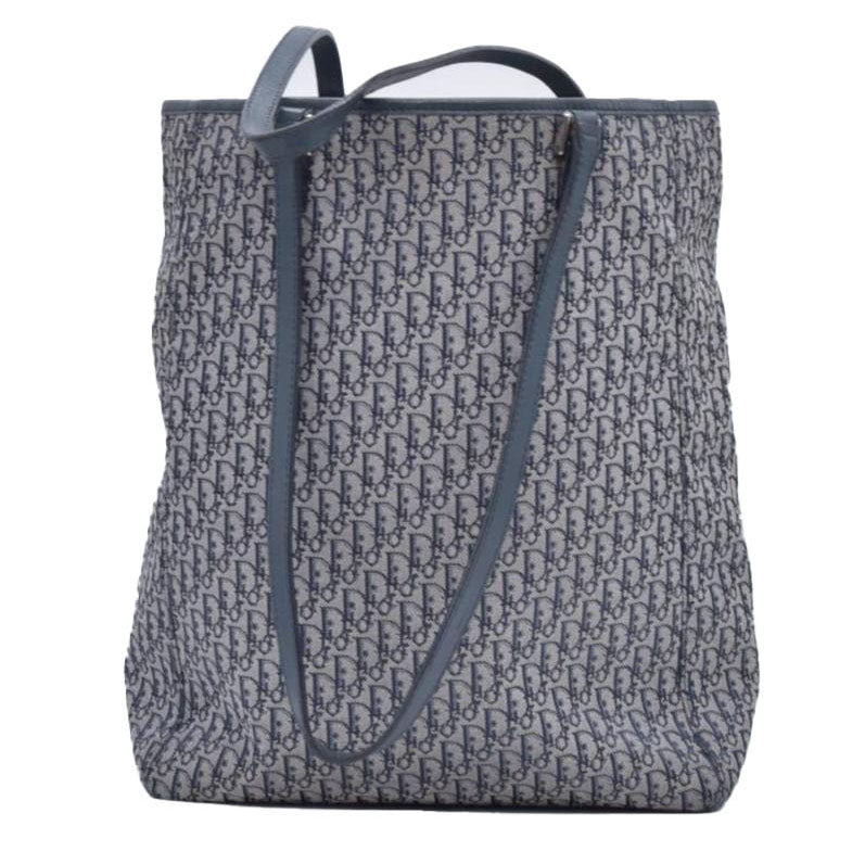 $1800 Dior oblique Jacquard Tote Bag Blue CONSIGNMENT