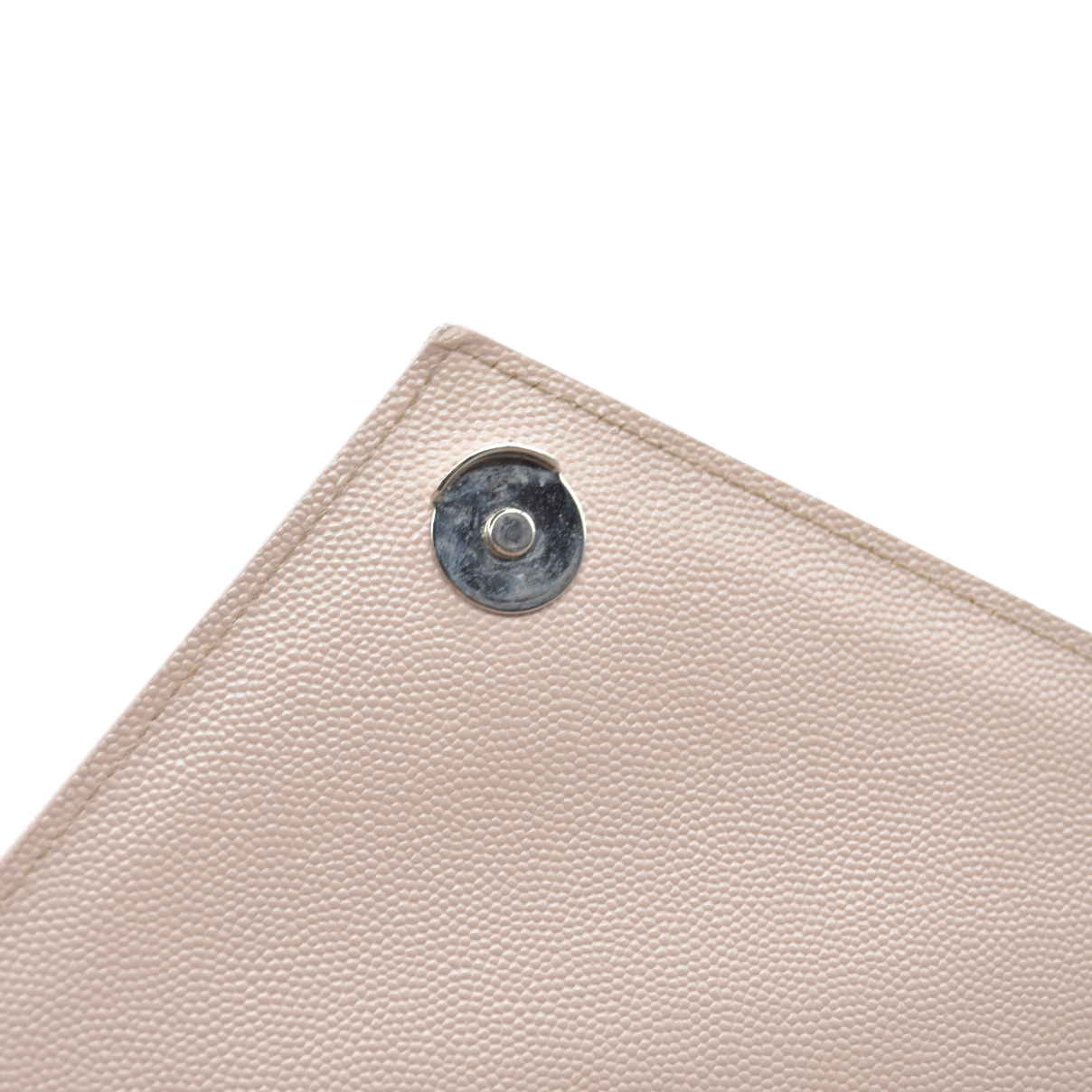 $3200 Saint Laurent Grain De Poudre Textured Mixed Matelasse Large Triquilt Monogram Satchel Light Pink