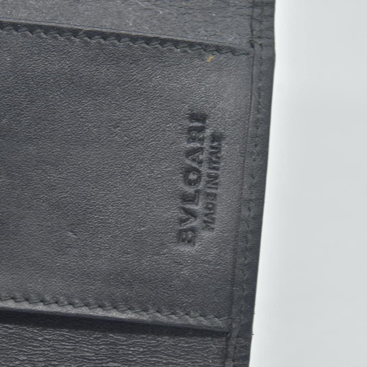 BVLGARI Weekend Gray PVC Black Leather 6 Pics Key Cases CONSIGNMENT