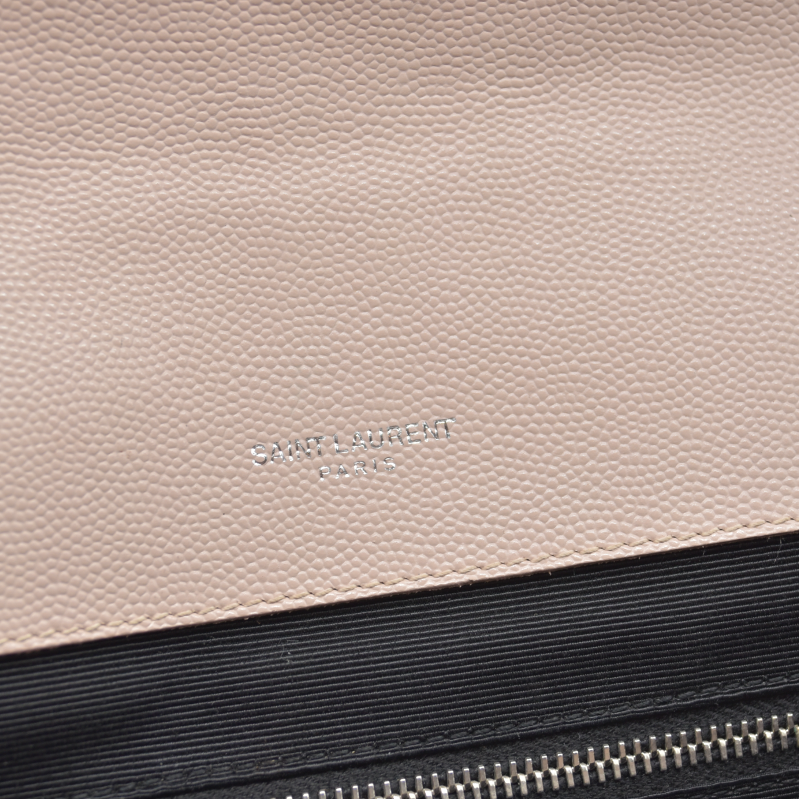 $3200 Saint Laurent Grain De Poudre Textured Mixed Matelasse Large Triquilt Monogram Satchel Light Pink