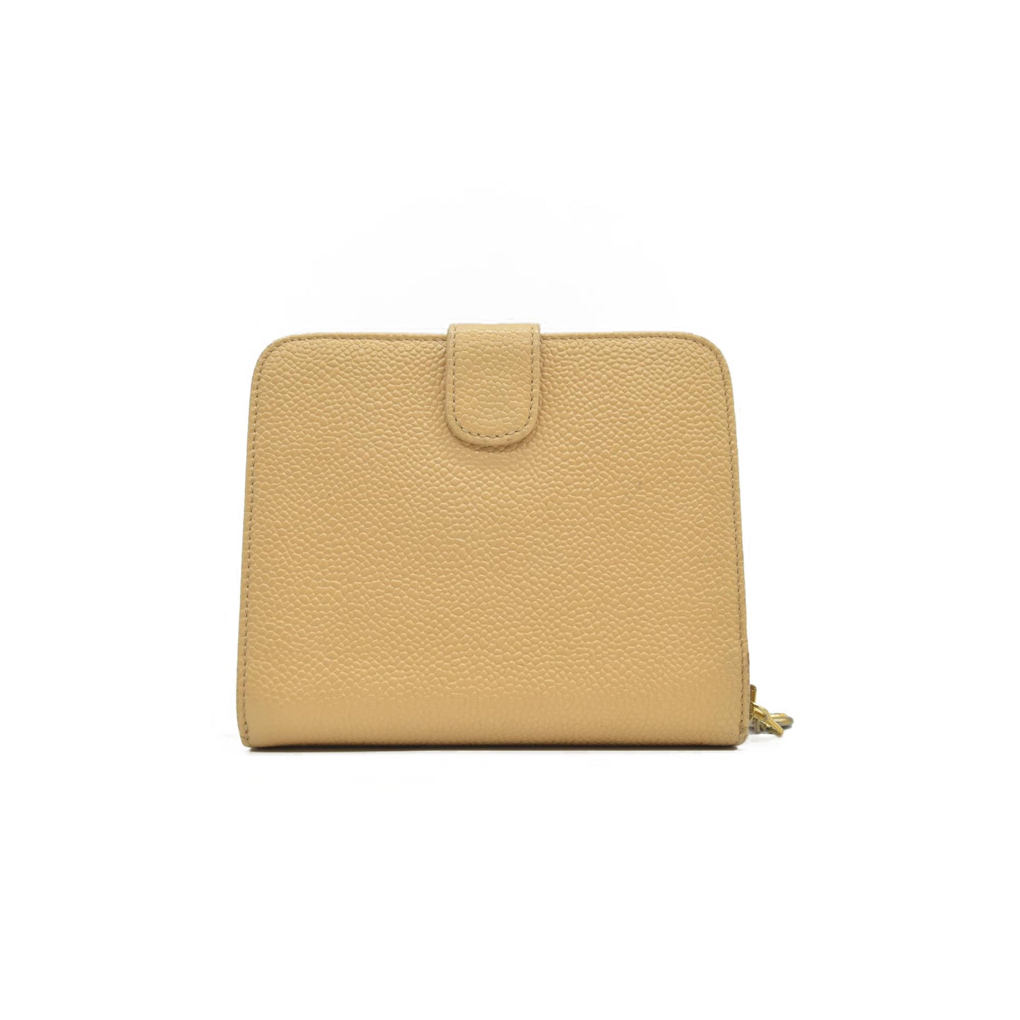 $700 Chanel Caviar Timeless CC Zip Around Coin Purse Beige CONSIGNMENT