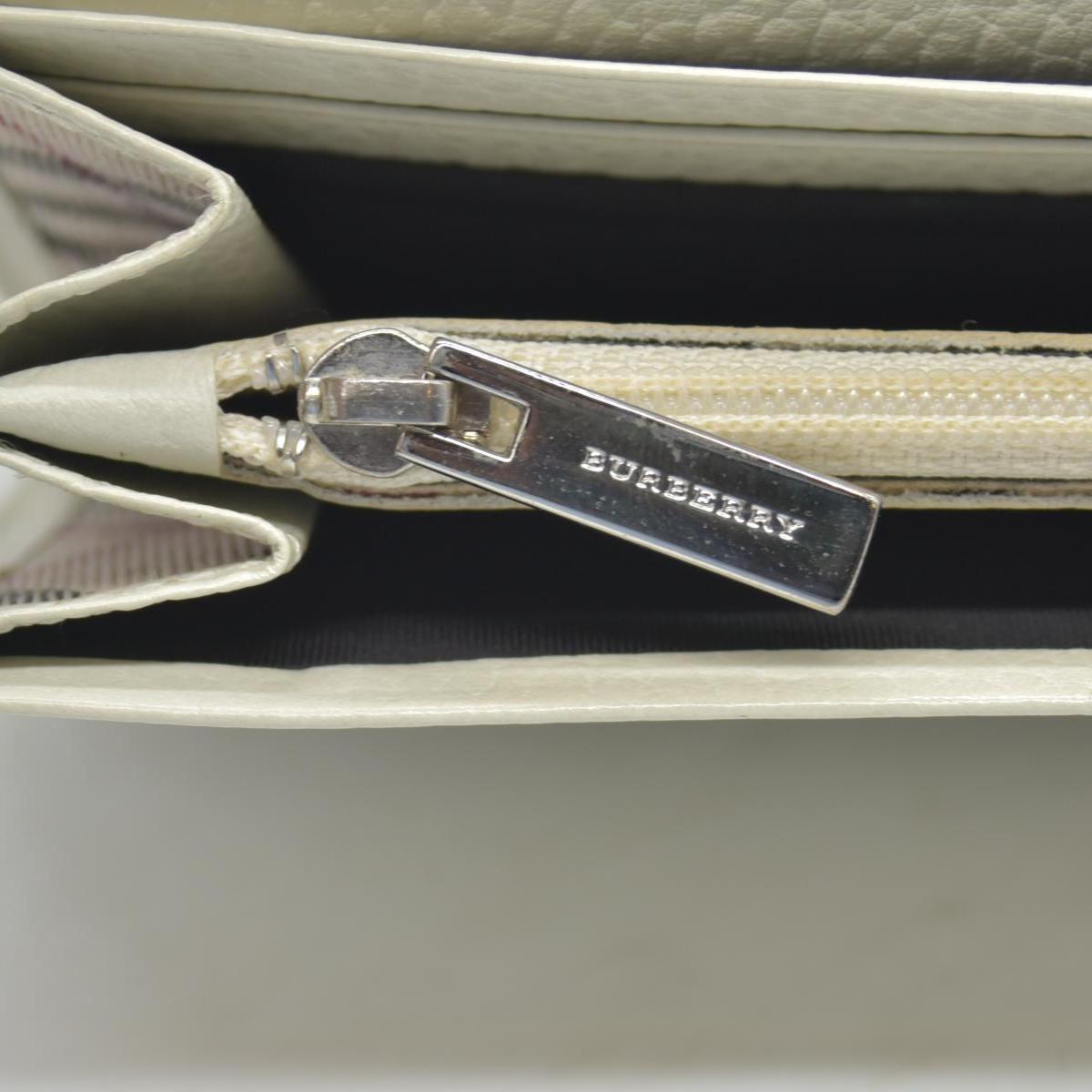 $720 BURBERRY Leather Long Bifold Wallet Purse Beige CONSIGNMENT