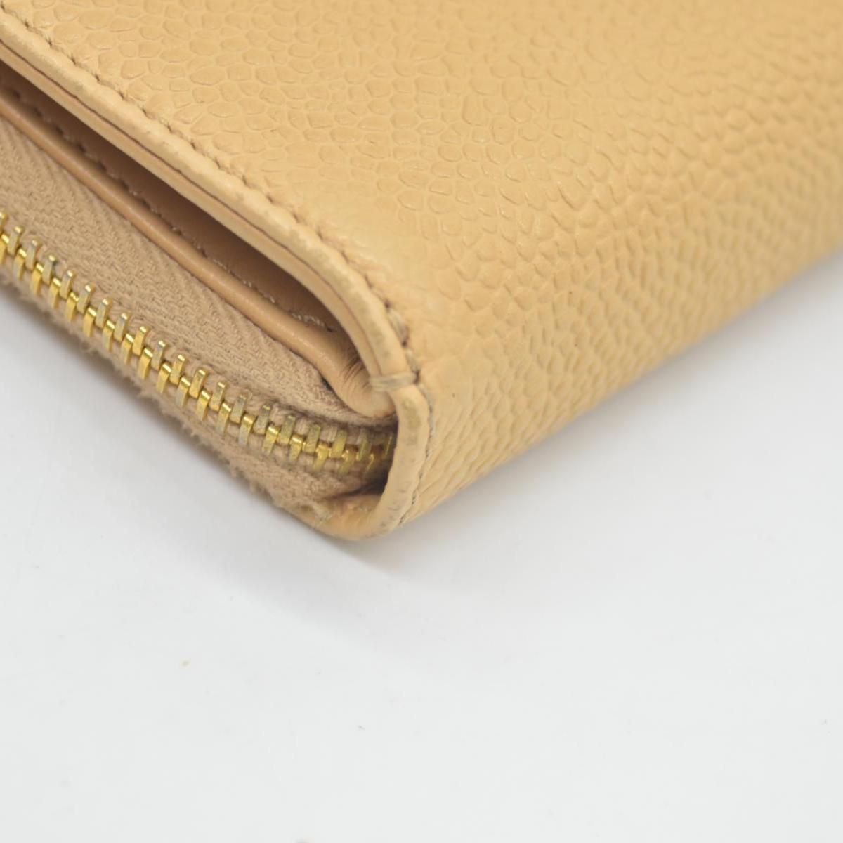 $700 Chanel Caviar Timeless CC Zip Around Coin Purse Beige CONSIGNMENT