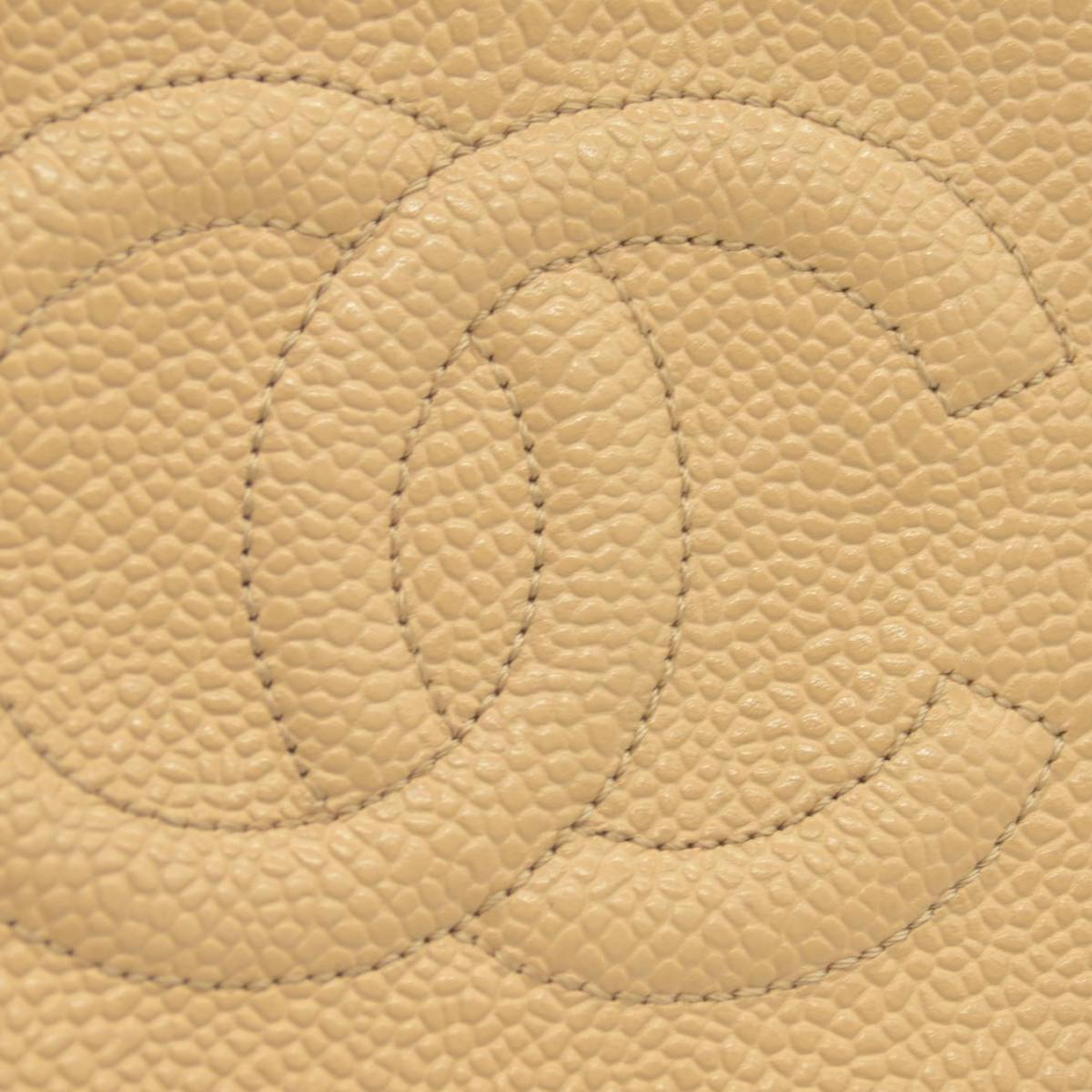 $700 Chanel Caviar Timeless CC Zip Around Coin Purse Beige CONSIGNMENT