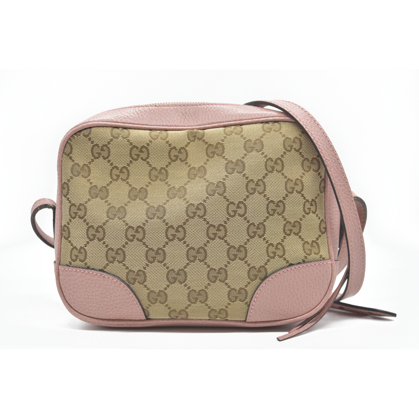 $1290 Gucci Monogram Mini Bree Messenger Bag Beige Soft Pink