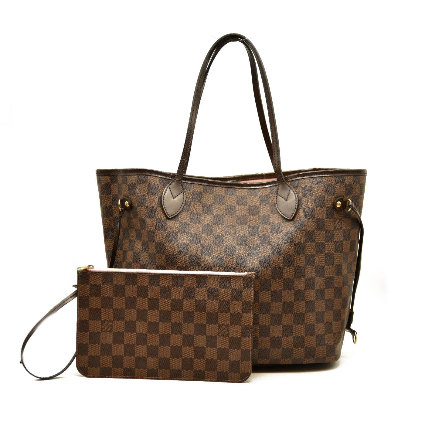 Louis Vuitton  Damier Ebene Neo Neverfull MM Rose Ballerine - Minor Stains on interior