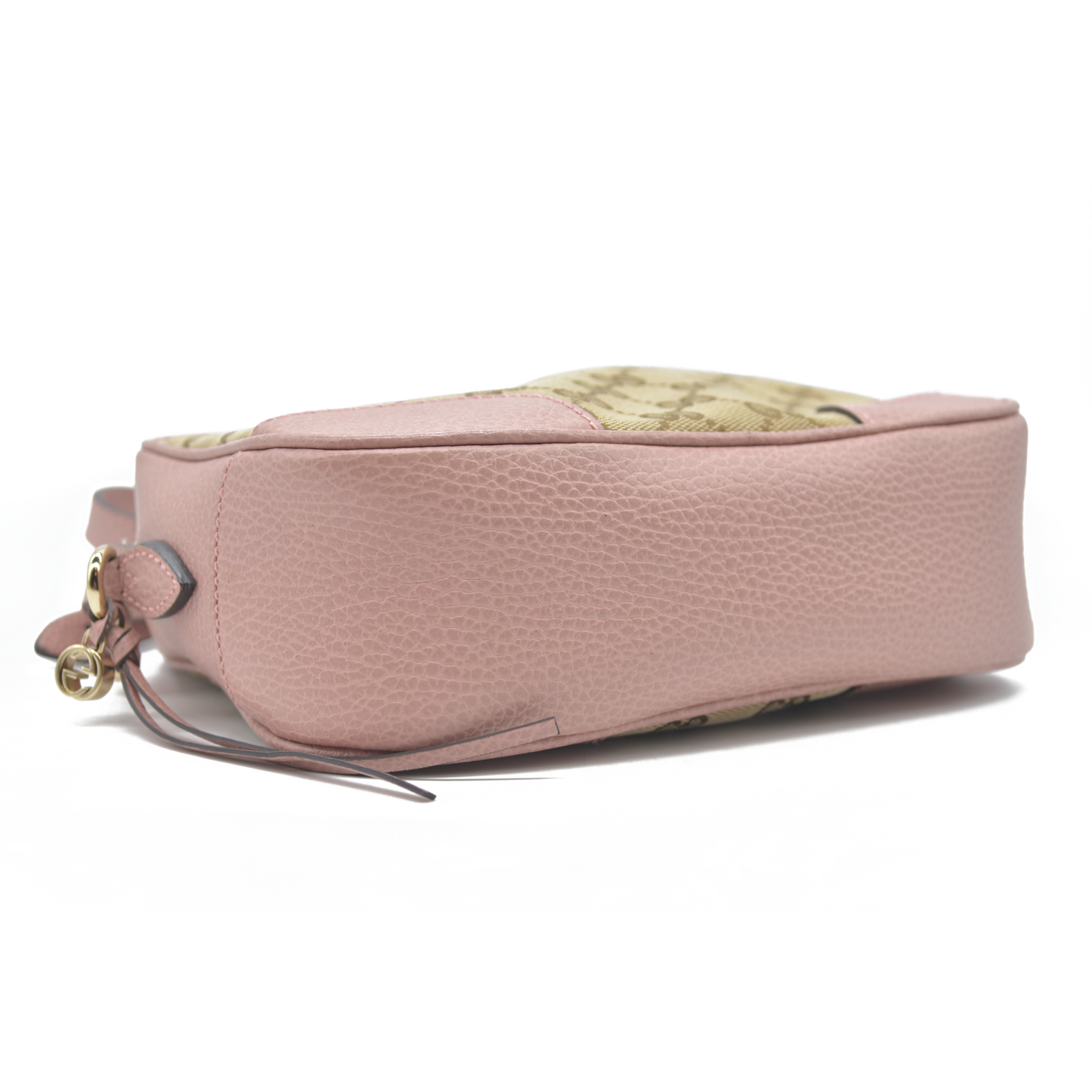 $1290 Gucci Monogram Mini Bree Messenger Bag Beige Soft Pink