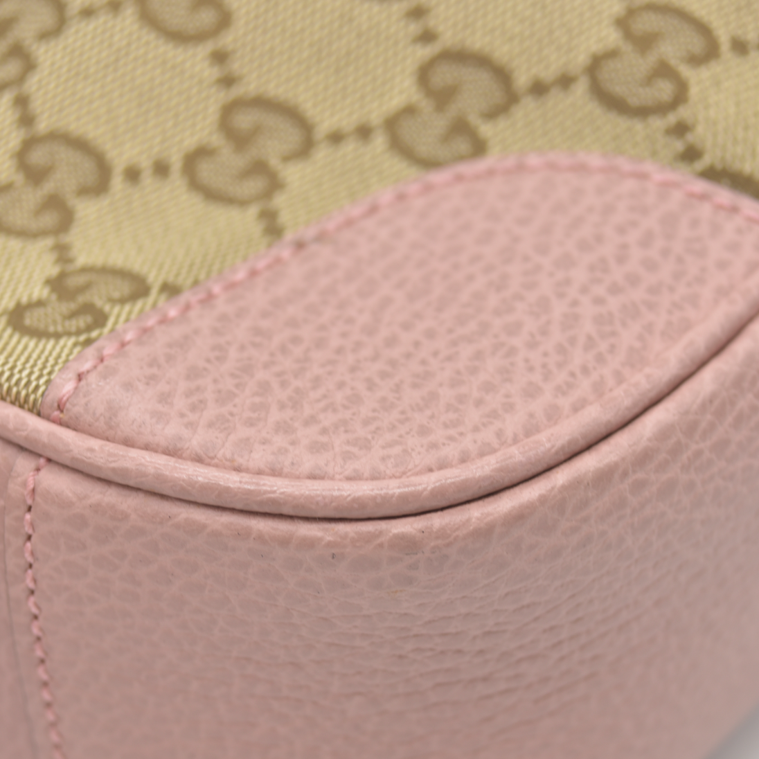 $1290 Gucci Monogram Mini Bree Messenger Bag Beige Soft Pink