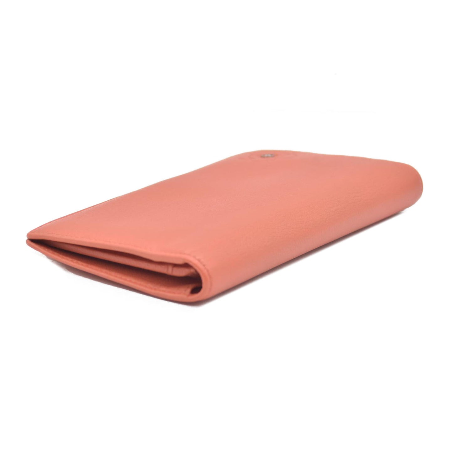 $925 2008 Chanel Camellia Butterfly Coco Mark Fisher Pink Long Wallet CONSIGNMENT
