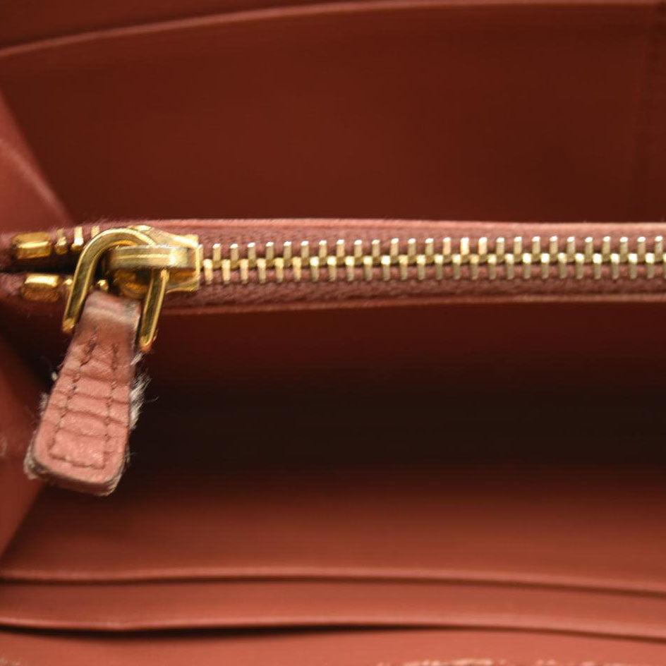 Miu Miu  Vernice Crocodile Embossed Calfskin Zip Around Wallet Cipria