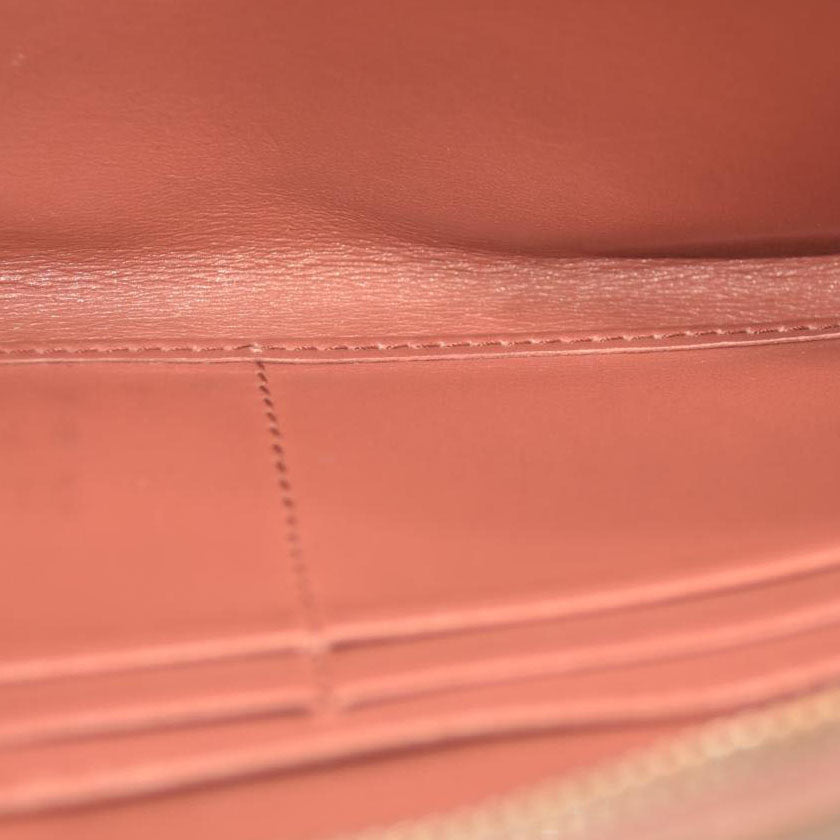 Miu Miu  Vernice Crocodile Embossed Calfskin Zip Around Wallet Cipria