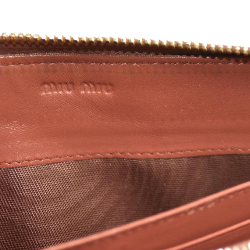 Miu Miu  Vernice Crocodile Embossed Calfskin Zip Around Wallet Cipria