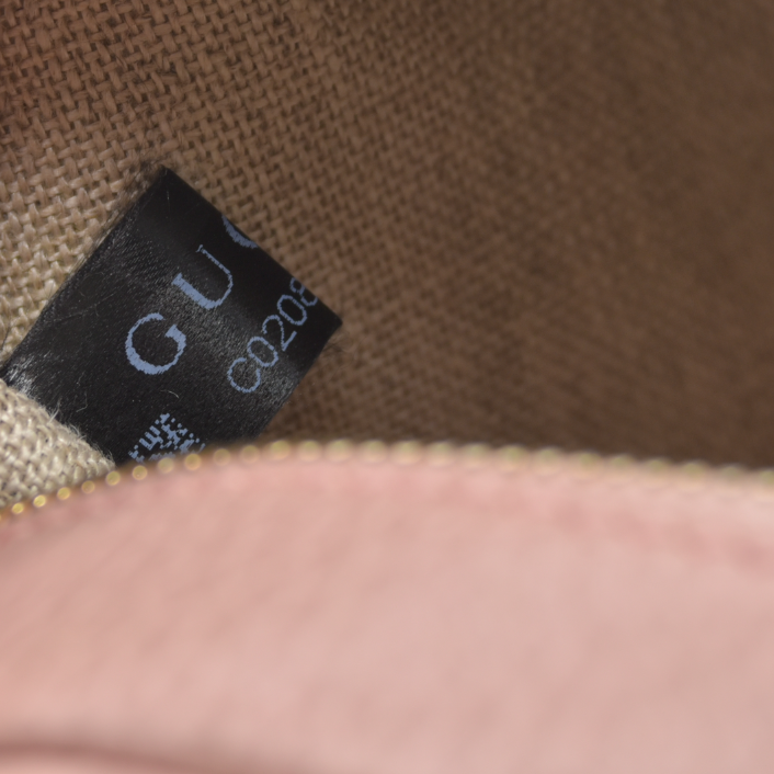 $1290 Gucci Monogram Mini Bree Messenger Bag Beige Soft Pink