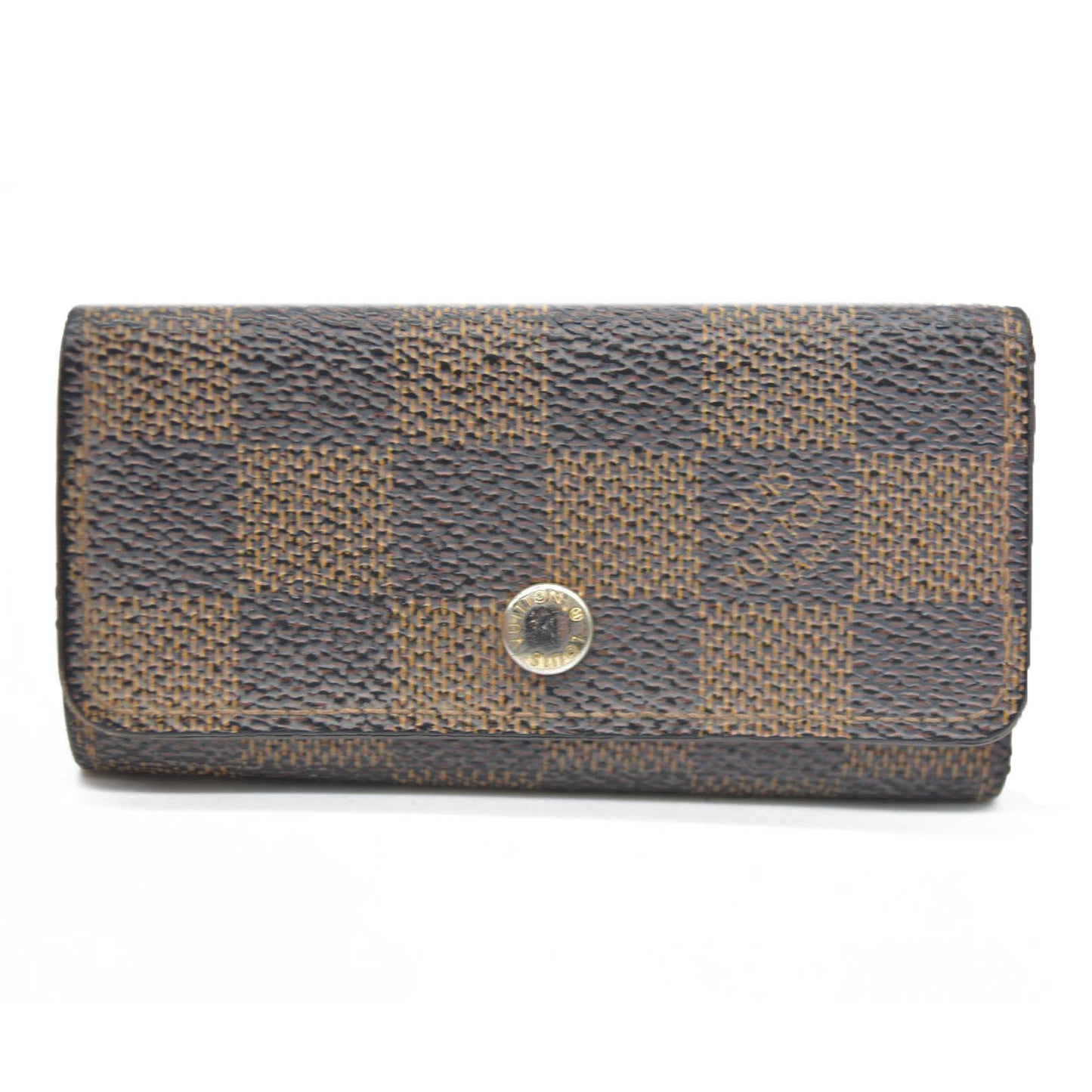 AUCTION $295 Louis Vuitton Damier Multicles 4 Ring Key Case Brown CT4140