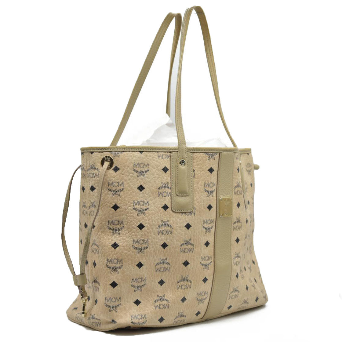 $770 MCM Tote Beige Medium Liz Reversible Tote