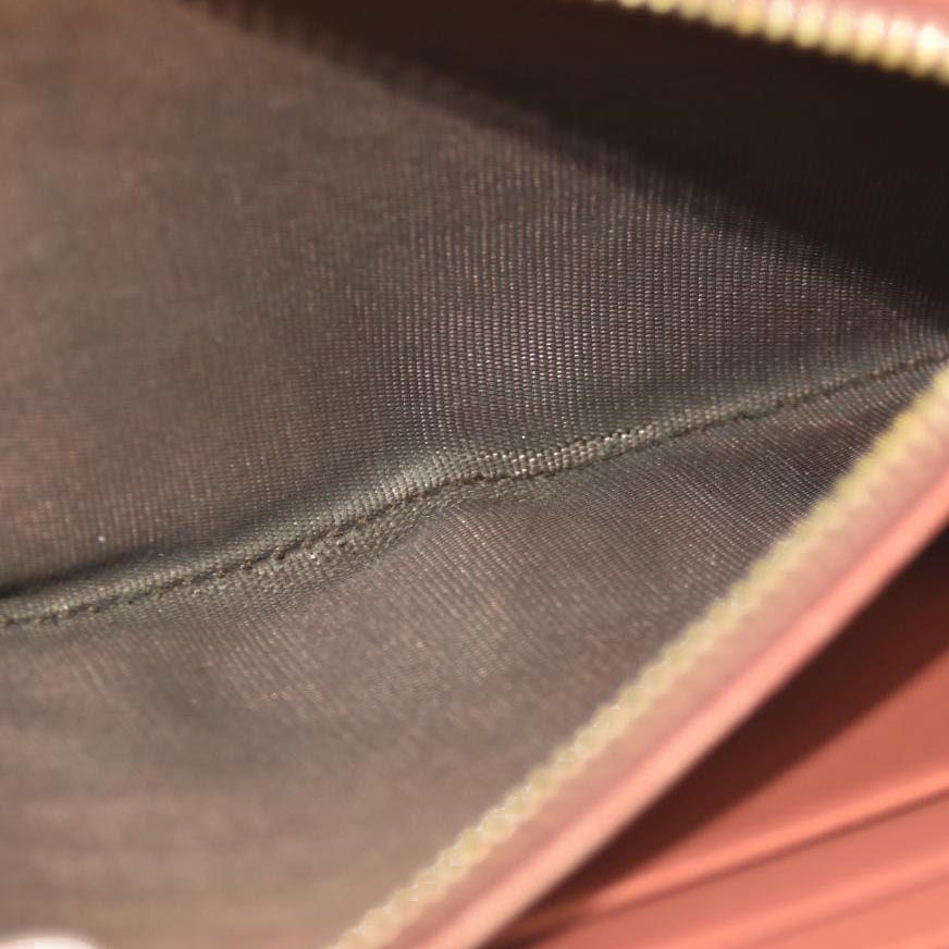 Miu Miu  Vernice Crocodile Embossed Calfskin Zip Around Wallet Cipria