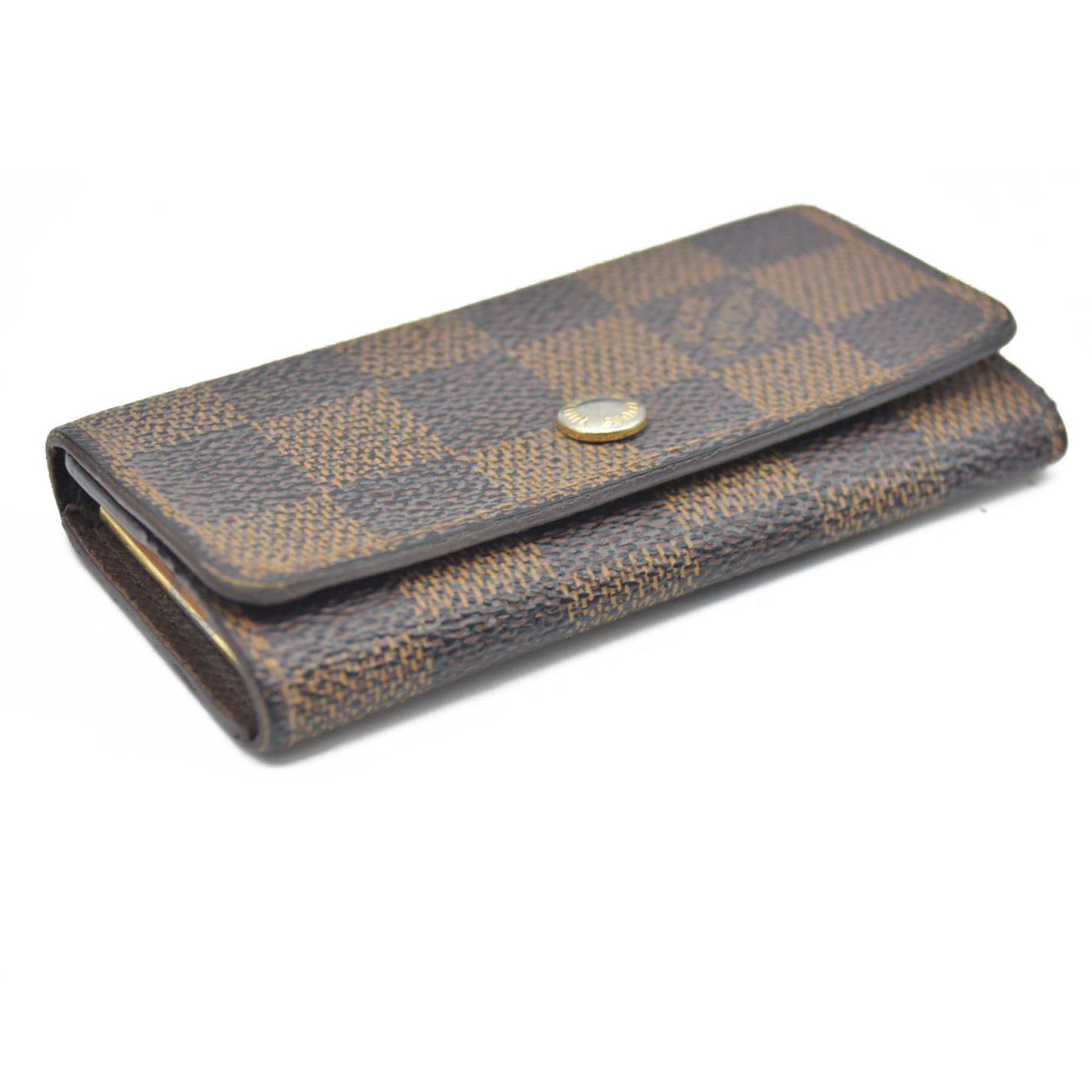 AUCTION $295 Louis Vuitton Damier Multicles 4 Ring Key Case Brown CT4140