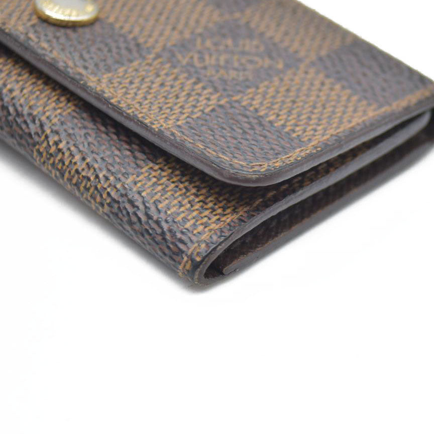 AUCTION $295 Louis Vuitton Damier Multicles 4 Ring Key Case Brown CT4140