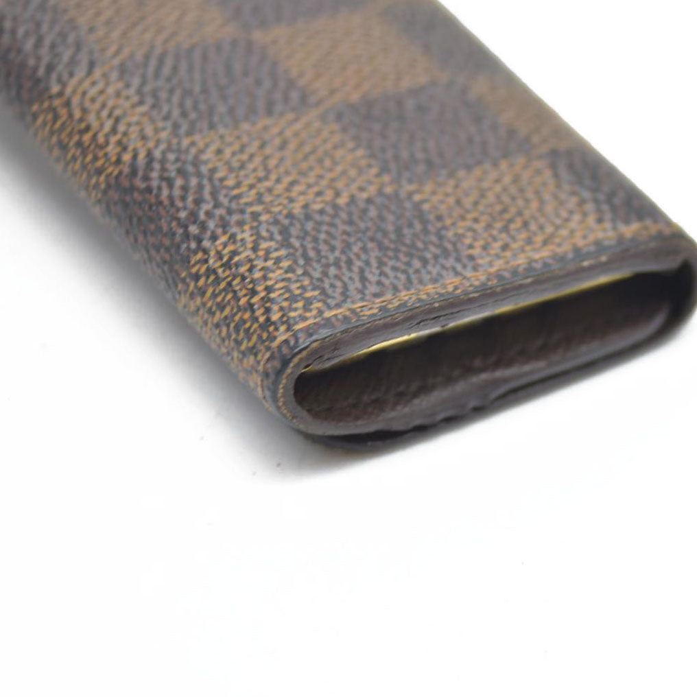 AUCTION $295 Louis Vuitton Damier Multicles 4 Ring Key Case Brown CT4140