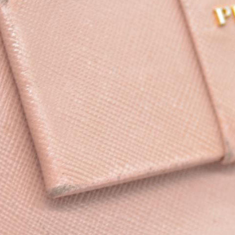 PRADA Saffiano Ribbon Leather Zip Around Long Wallet Pink