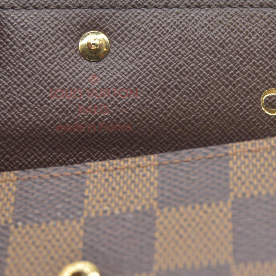 AUCTION $295 Louis Vuitton Damier Multicles 4 Ring Key Case Brown CT4140