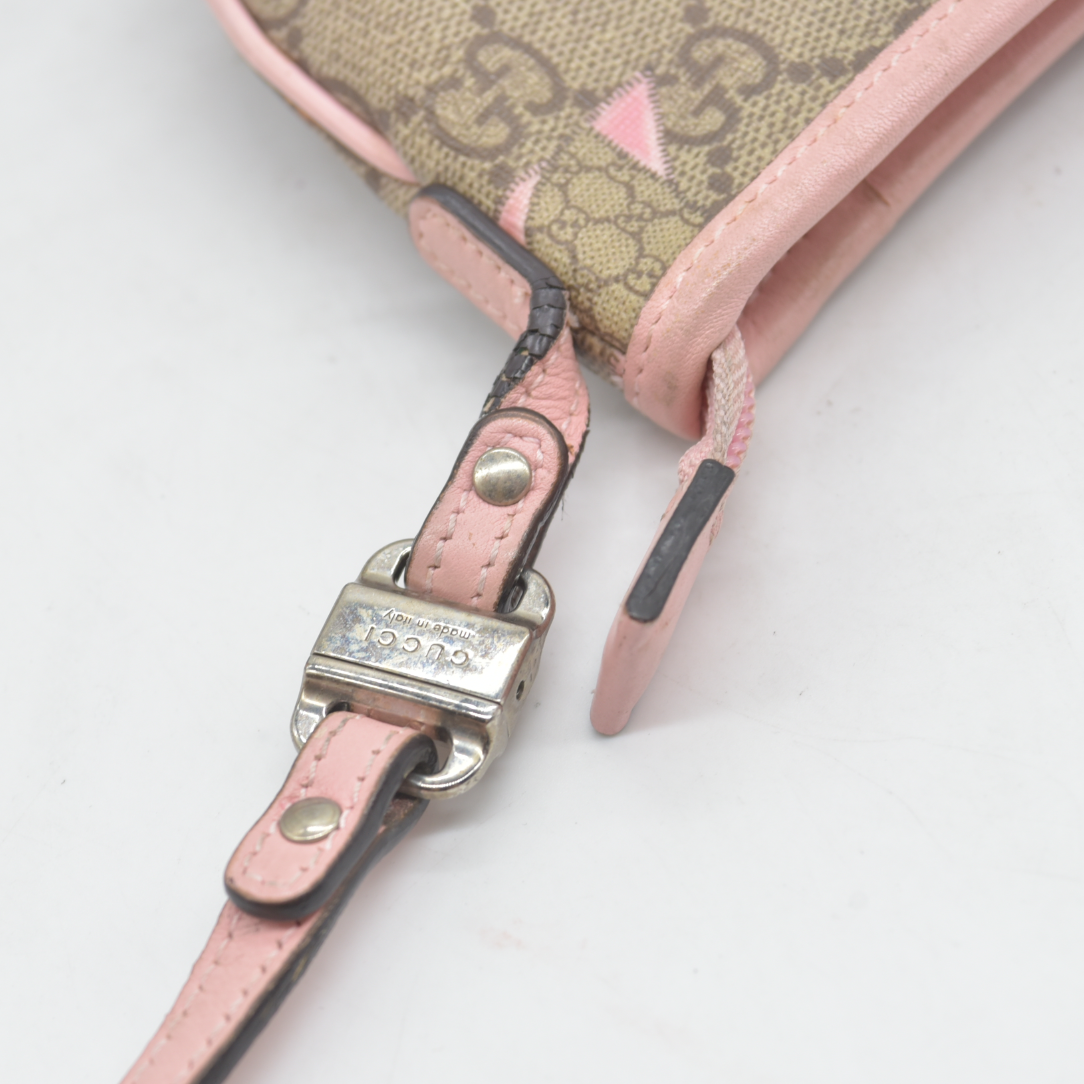 $810 Gucci Children's Zoo Shoulder Bag Printed GG Coated Canvas