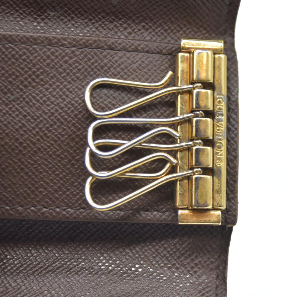 AUCTION $295 Louis Vuitton Damier Multicles 4 Ring Key Case Brown CT4140