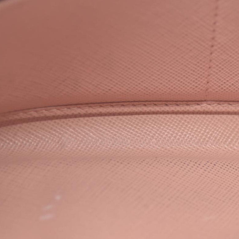 PRADA Saffiano Ribbon Leather Zip Around Long Wallet Pink