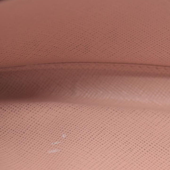 PRADA Saffiano Ribbon Leather Zip Around Long Wallet Pink