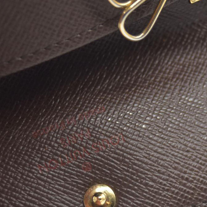 AUCTION $295 Louis Vuitton Damier Multicles 4 Ring Key Case Brown CT4140