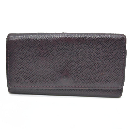 AUCTION $350 Louis Vuitton Taiga Leather Multicles 4 Ring Key Case Acajou CA0928