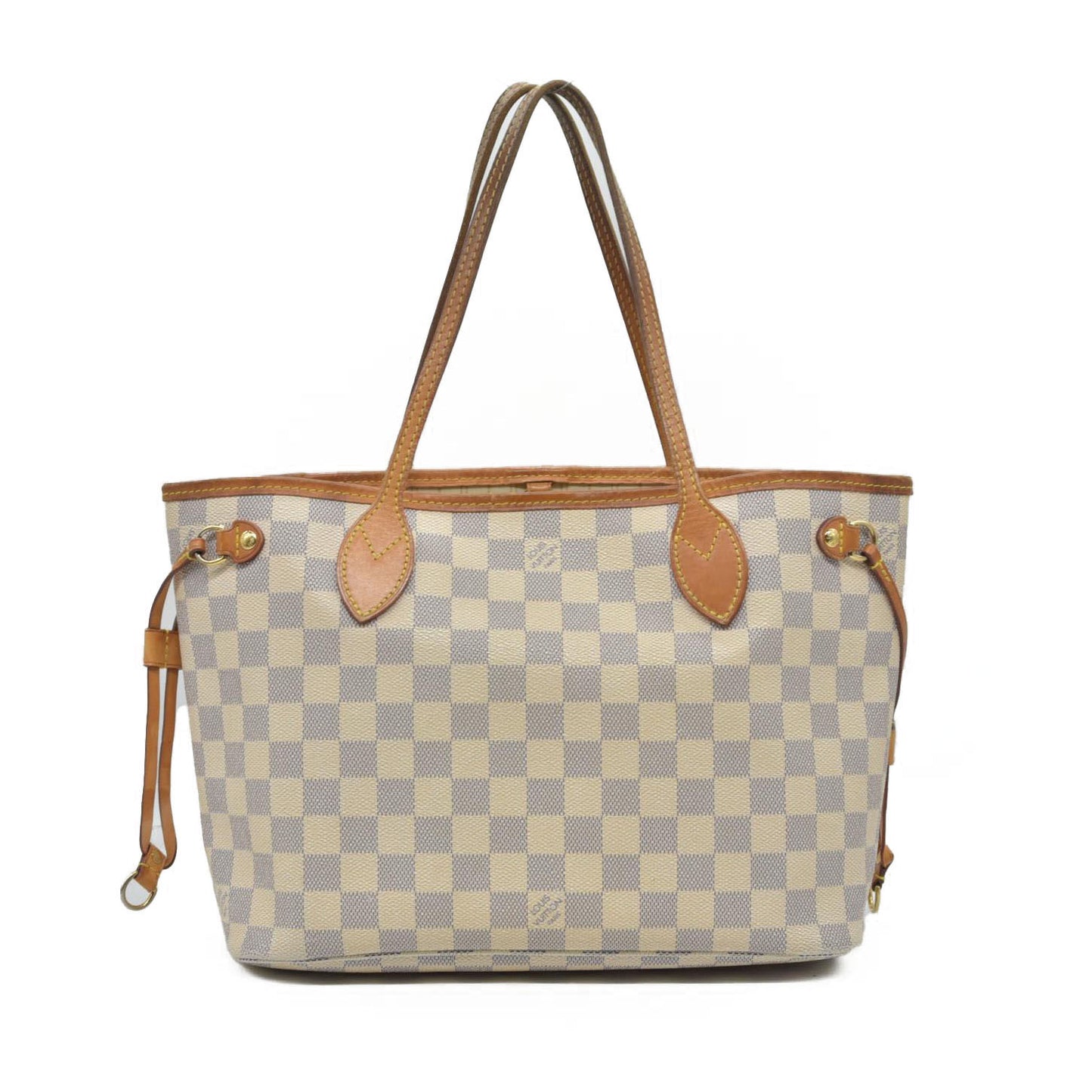 $2160 Louis Vuitton Damier Azur Neverfull PM Tote Bag Handbag AR3164