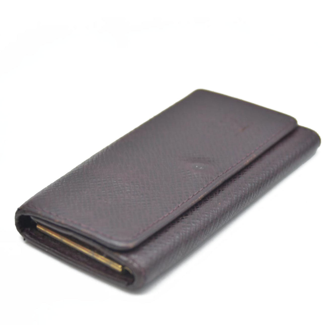 AUCTION $350 Louis Vuitton Taiga Leather Multicles 4 Ring Key Case Acajou CA0928