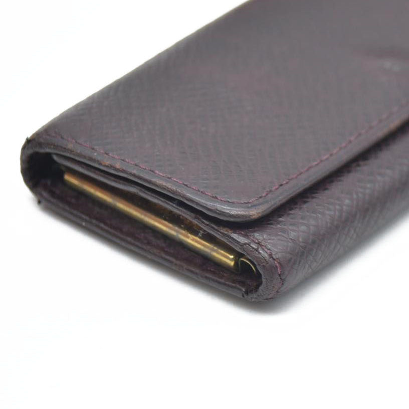 AUCTION $350 Louis Vuitton Taiga Leather Multicles 4 Ring Key Case Acajou CA0928