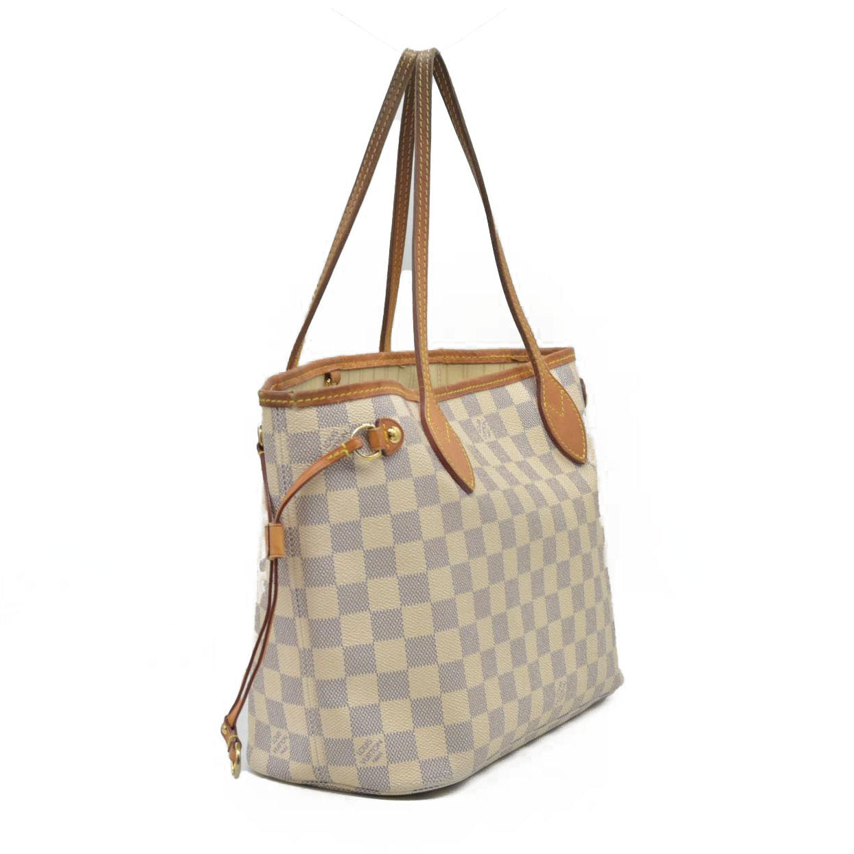 $2160 Louis Vuitton Damier Azur Neverfull PM Tote Bag Handbag AR3164