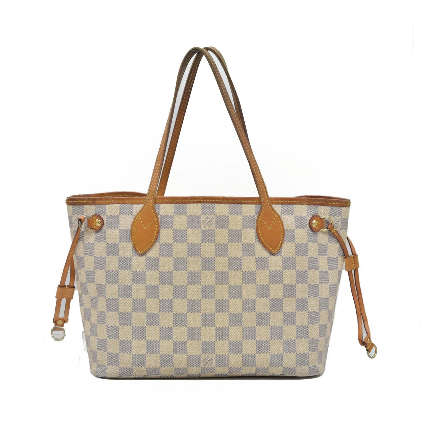 $2160 Louis Vuitton Damier Azur Neverfull PM Tote Bag Handbag AR3164
