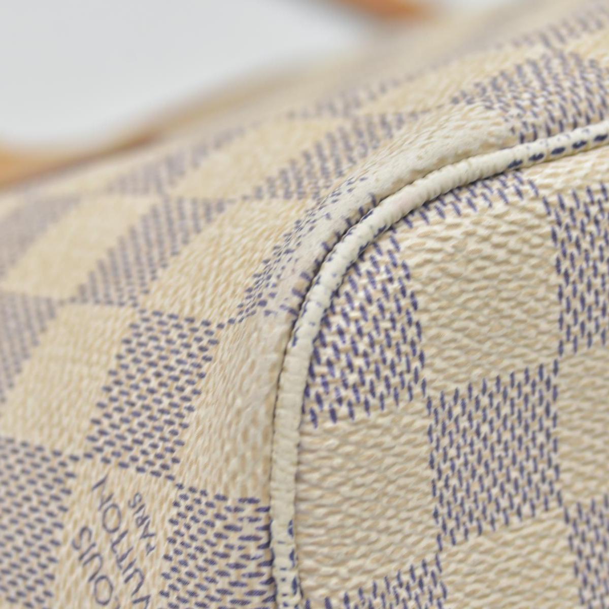 $2160 Louis Vuitton Damier Azur Neverfull PM Tote Bag Handbag AR3164