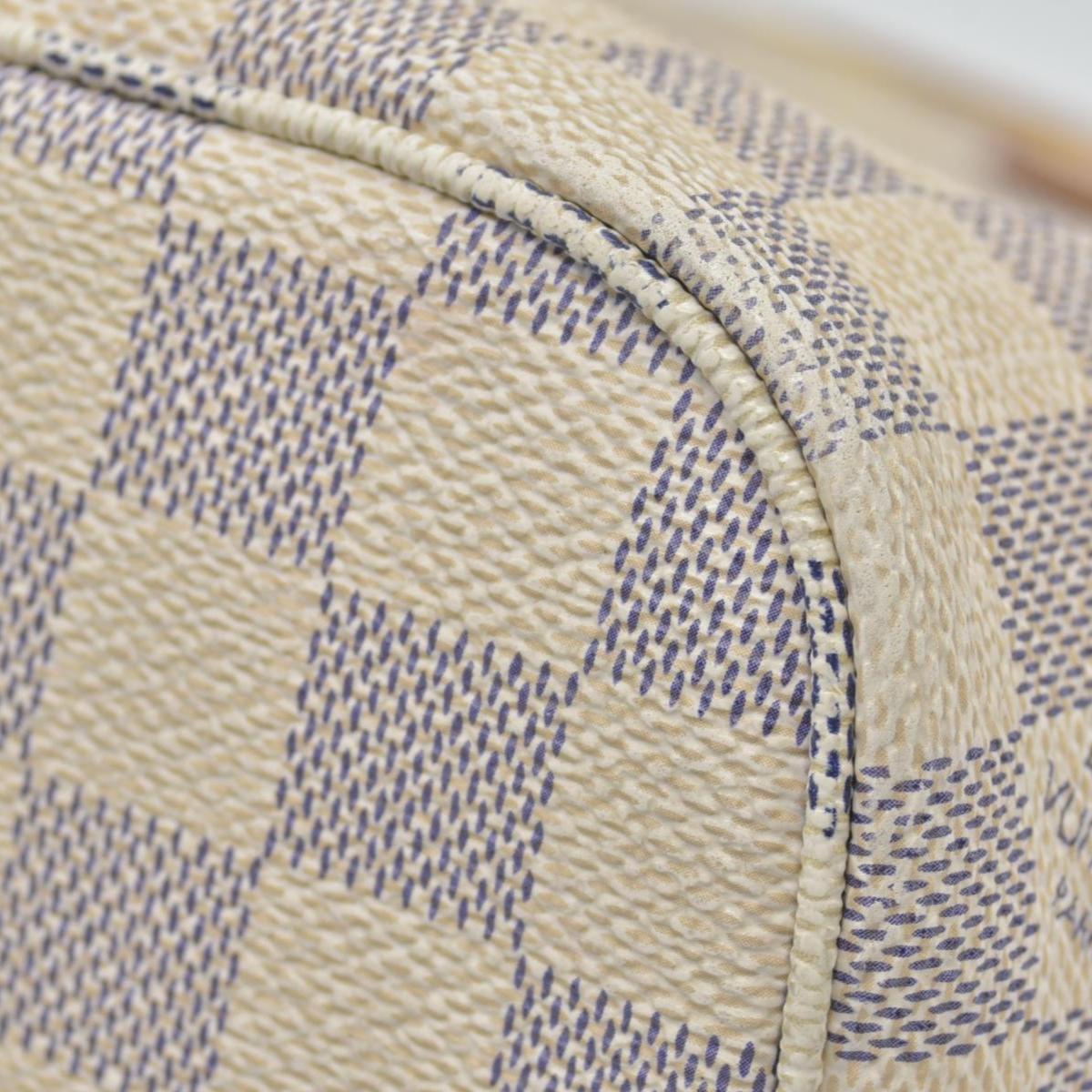 $2160 Louis Vuitton Damier Azur Neverfull PM Tote Bag Handbag AR3164