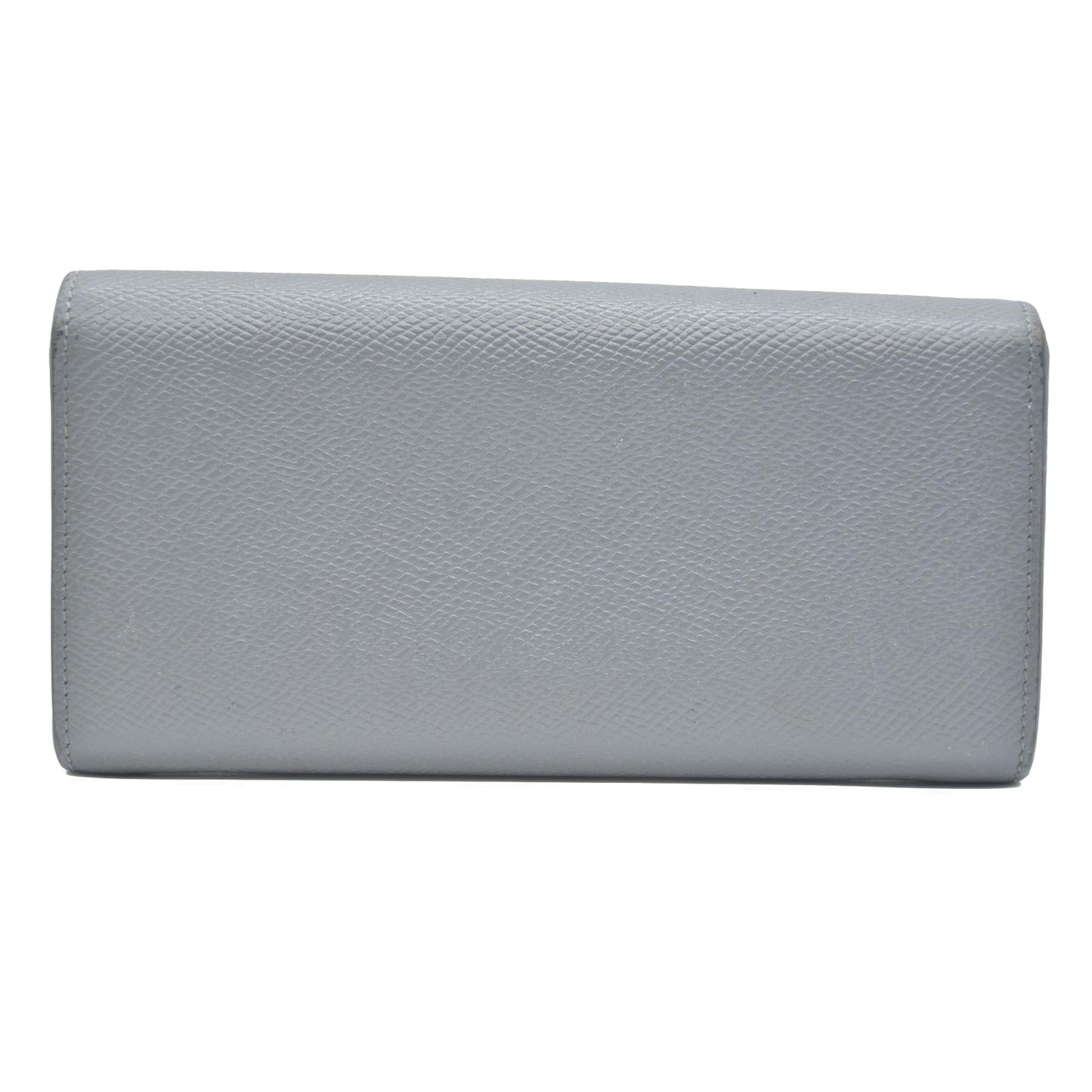 AUCTION $750 CELINE Large Flap MultiFunction Leather Long Bifold Wallet Gray