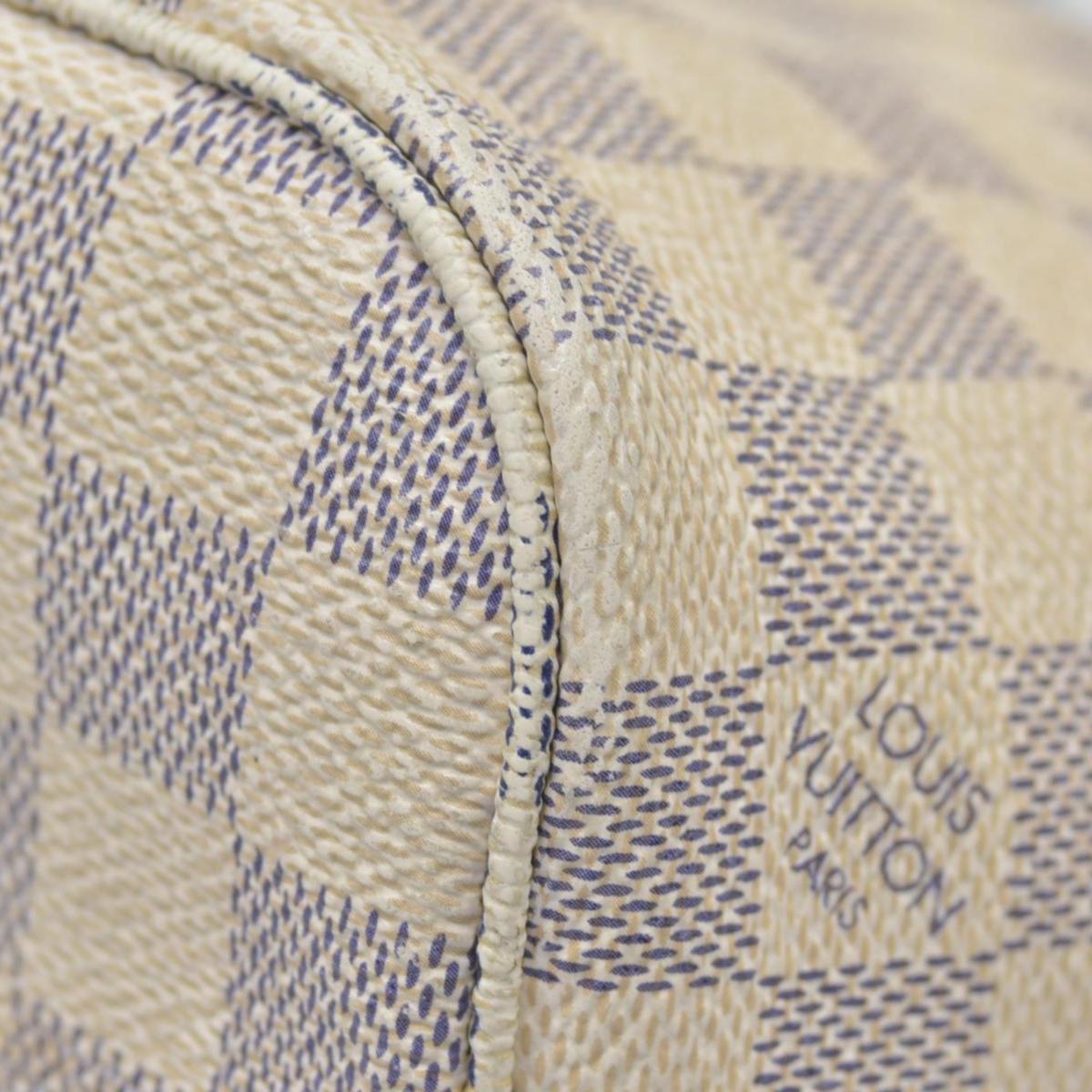 $2160 Louis Vuitton Damier Azur Neverfull PM Tote Bag Handbag AR3164