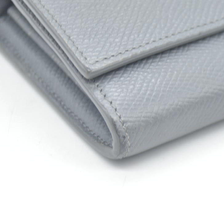 AUCTION $750 CELINE Large Flap MultiFunction Leather Long Bifold Wallet Gray