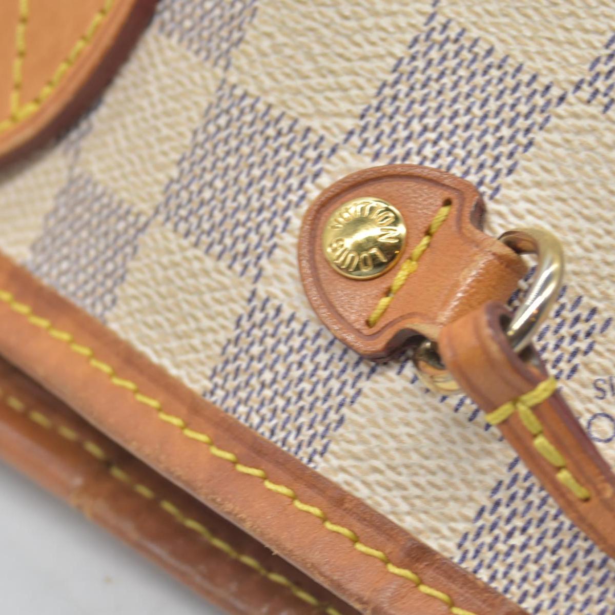 $2160 Louis Vuitton Damier Azur Neverfull PM Tote Bag Handbag AR3164