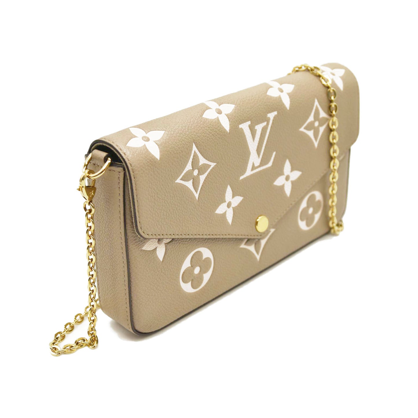 LOUIS VUITTON  Empreinte Monogram Giant Felicie Pochette Tourterelle Creme RFID