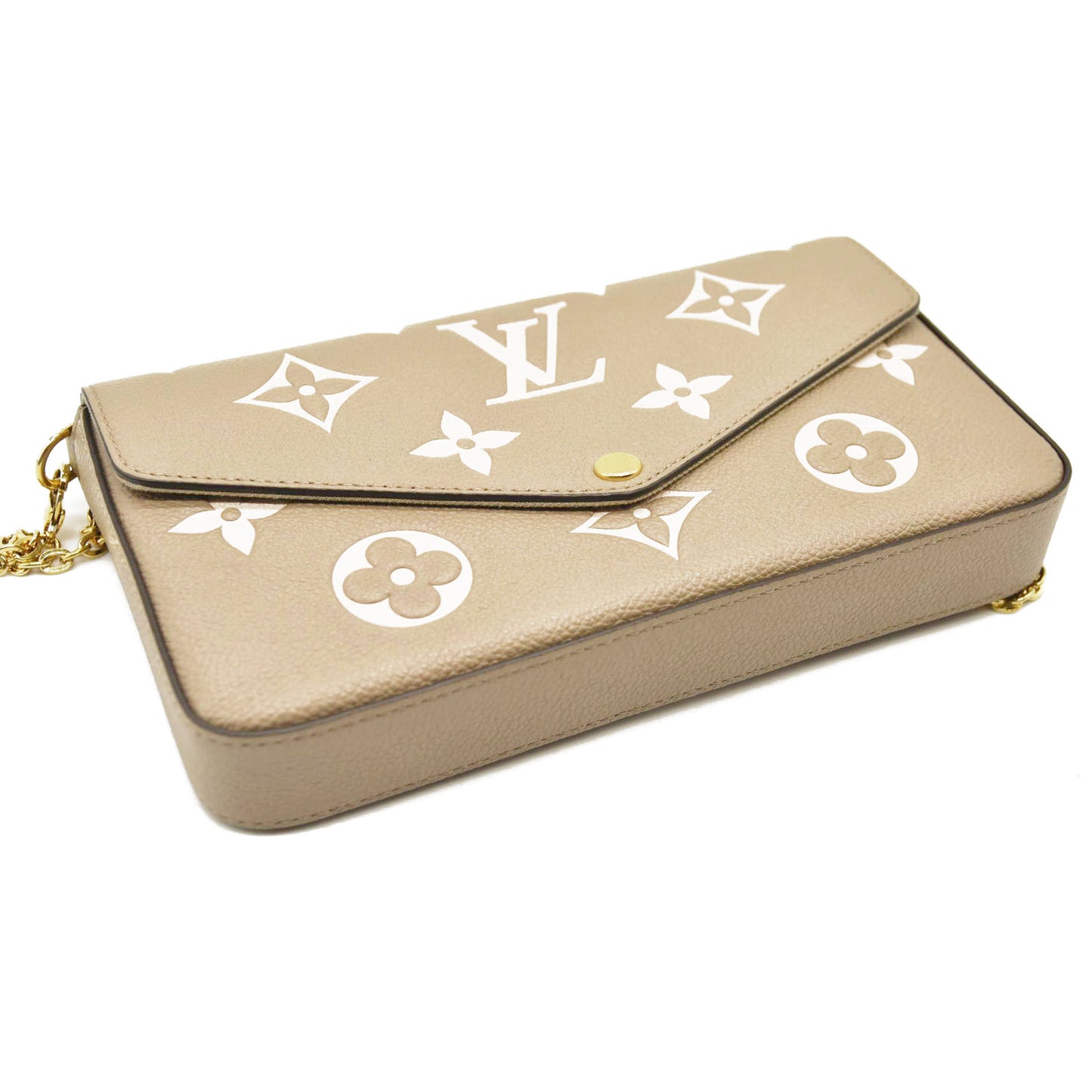 LOUIS VUITTON  Empreinte Monogram Giant Felicie Pochette Tourterelle Creme RFID